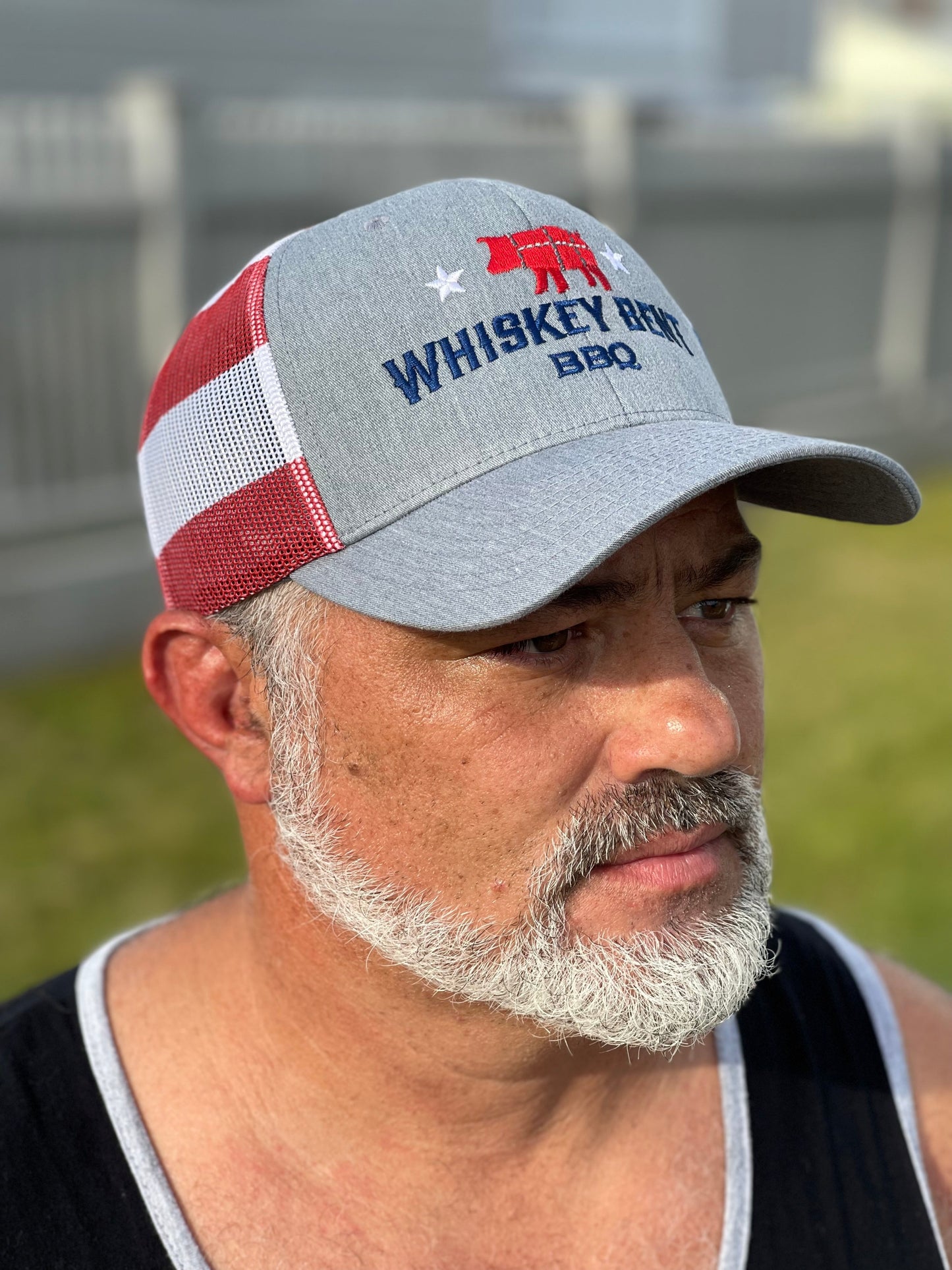 American Flag Whiskey Bent BBQ hat